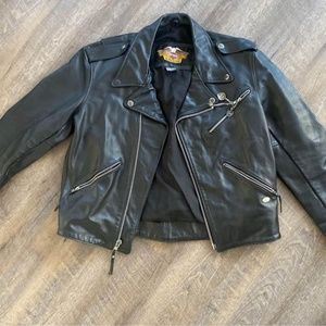 Leather Bikers Jacket Size Large